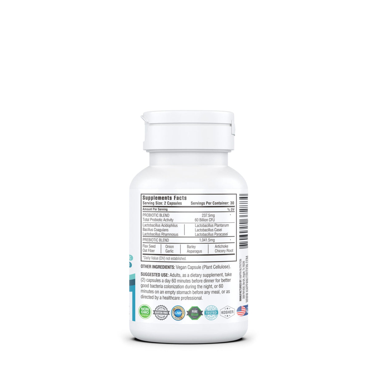 KAPPA NUTRITION Probiotic 60 Billion CFU 14 in 1 Formula with Prebiotics & Acidophilus for Women, Men & Adults, Shelf Stable, Acid Resistant, Natural Supplement 60 Capsules. KAPPA NUTRITIONBuy Supplements Australia