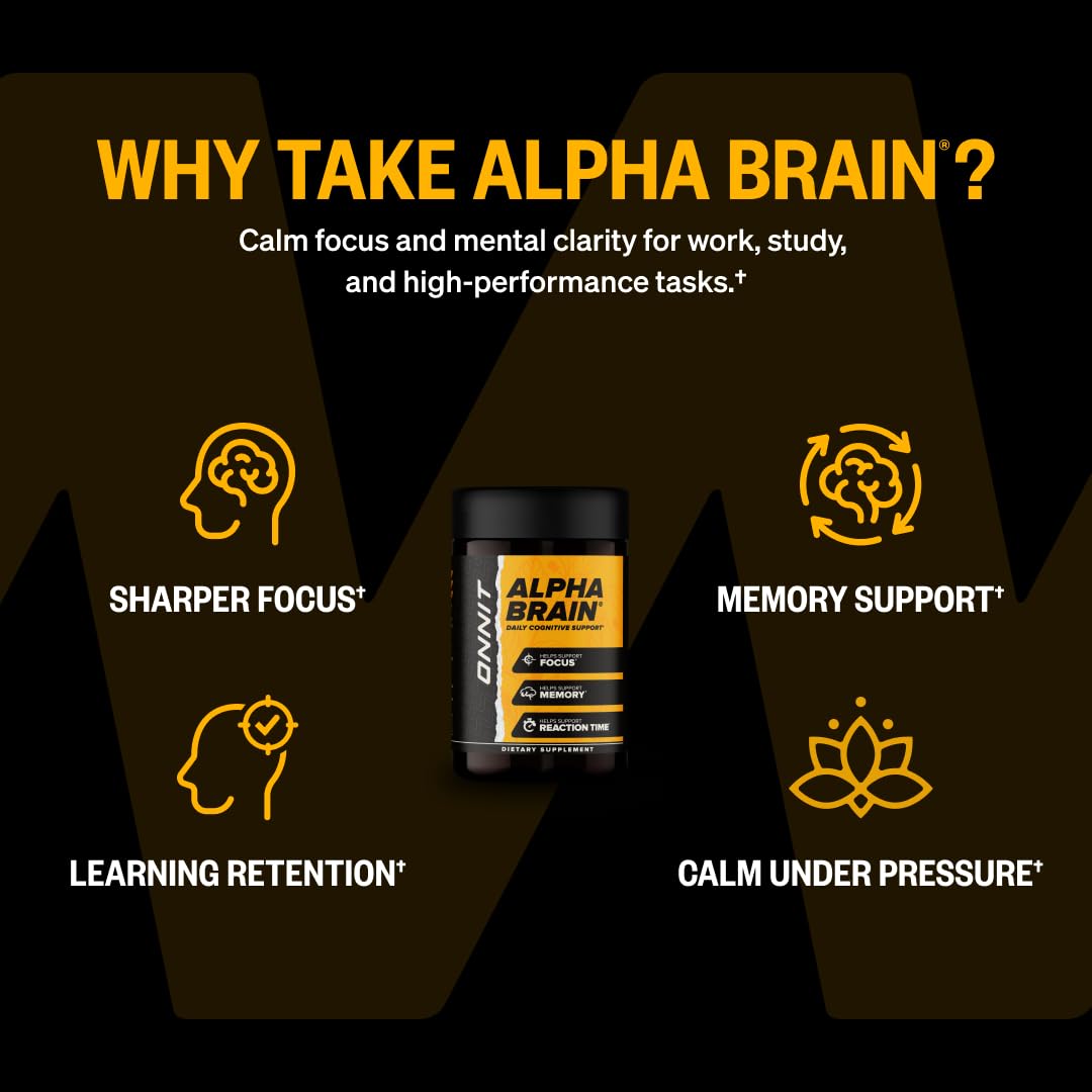 ONNIT Alpha Brain Nootropic Brain Supplement for Focus, Memory, Mental Clarity, Cognitive Support with L-Theanine and Vitamin B6, 90 Count ONNIT buy supplements Au