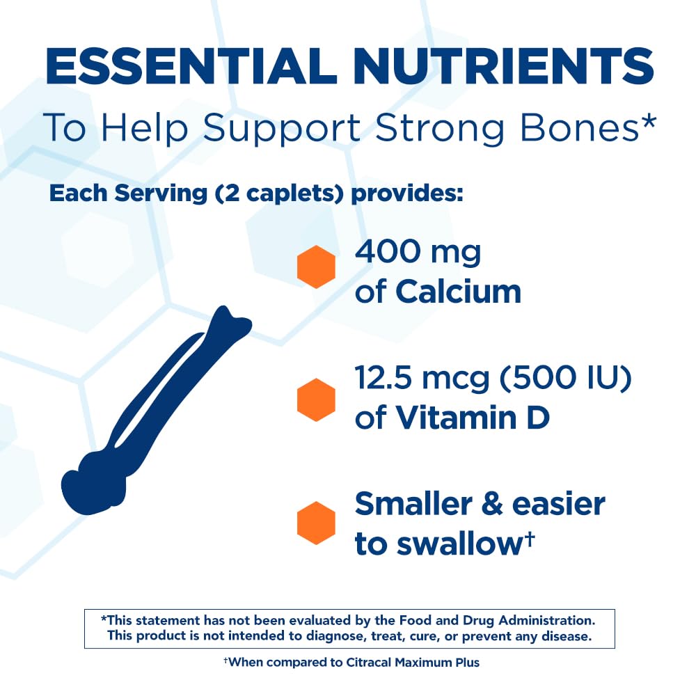 Citracal Petites- Calcium Citrate with Vitamin D3, Bone Health Support, Calcium Supplement for Ages 12+, 375 Count (Packaging May Vary)