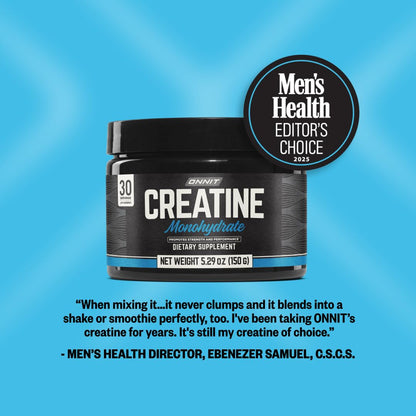 ONNIT Creatine Monohydrate Powder, IGEN(TM) Non-GMO Tested 5g Premium Creatine for Muscle Strength, Power and Lean Mass, Supports Brain Health