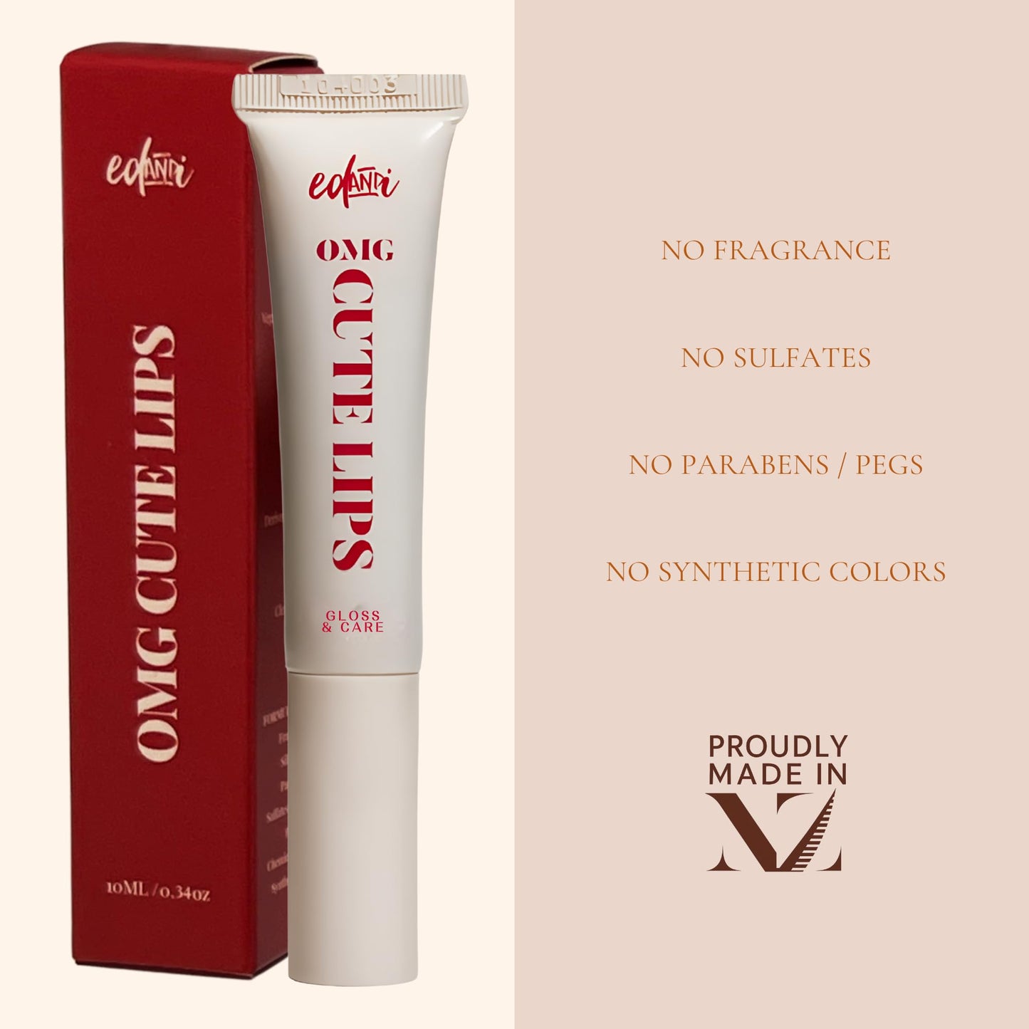 edandi ed&i OMG Cute Lips – Lip Gloss for Women with Shea Butter for Hydration, Light Shimmer, Lip Tinted High Shine Finish, Long Lasting Lip Gloss in Red Vanilla Frosting, Lightweight & Non-sticky edandiBuy Supplements Australia