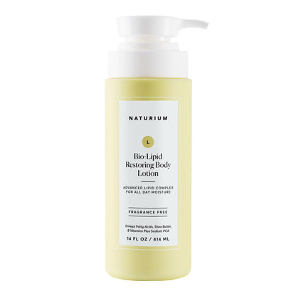 Naturium Bio-Lipid Restoring Moisturizing Body Lotion with Shea Butter, Fragrance Free, 14 oz