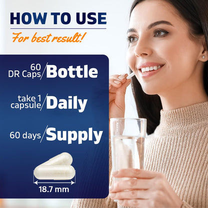 Vitamatic Lactobacillus Plantarum - 20 Billion per DR Capsule - 60 Count - Digestive Support - Made with Prebiotic Inulin Fiber