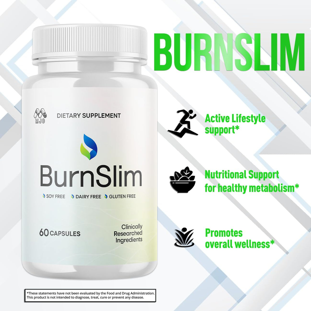 Burn Slim Capsules, Official Burnslim Pills with All Natural Ingredients, Advanced Burn Slim Health and Wellness Vitamin Supplement Supporting Active Lifestyle for Women and Men (60 Capsules) MJOBuy Supplements Australia