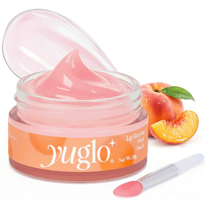 YUGLO Lip Sleeping Mask | Peach Flavor | Hydrating & Soothing Lip Treatment for  Dry, Chapped Lips