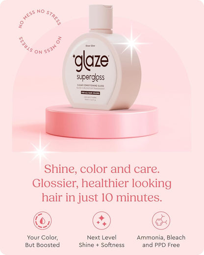 Glaze Supergloss Sheer Glow Clear Hair Gloss Mini – Smooths, Lightweight, Adds Mirror Shine & Improves the look of Damaged Hair – Travel Size 1.7 oz glazeBuy Supplements Australia