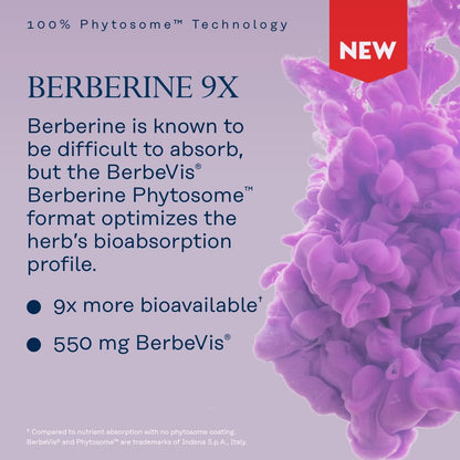 SOLARAY Berberine Phytosome - 9X Absorption and Easy-to-Digest - Standardized to 30% Berberine HCl - Vegan, Made Without Soy