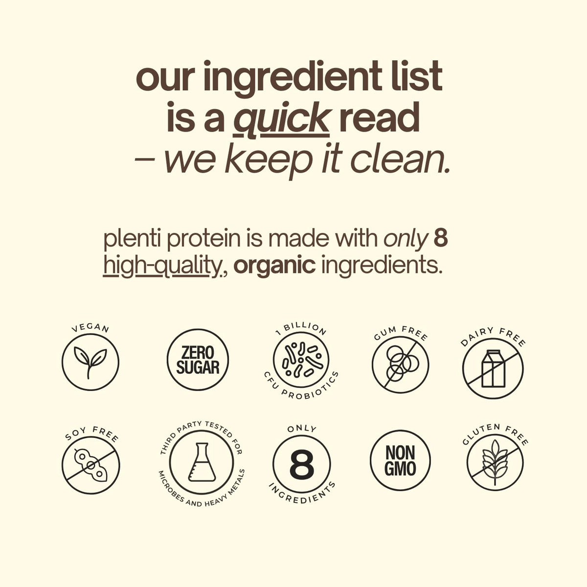 plenti Organic Plant-Based Protein Powder: Vanilla - 20g Pea Protein + Probiotics, Digestive Enzymes & Omega 3-6, Gut Friendly, Sugar Free, 27 Servings (2 lbs) plentiBuy Supplements Australia