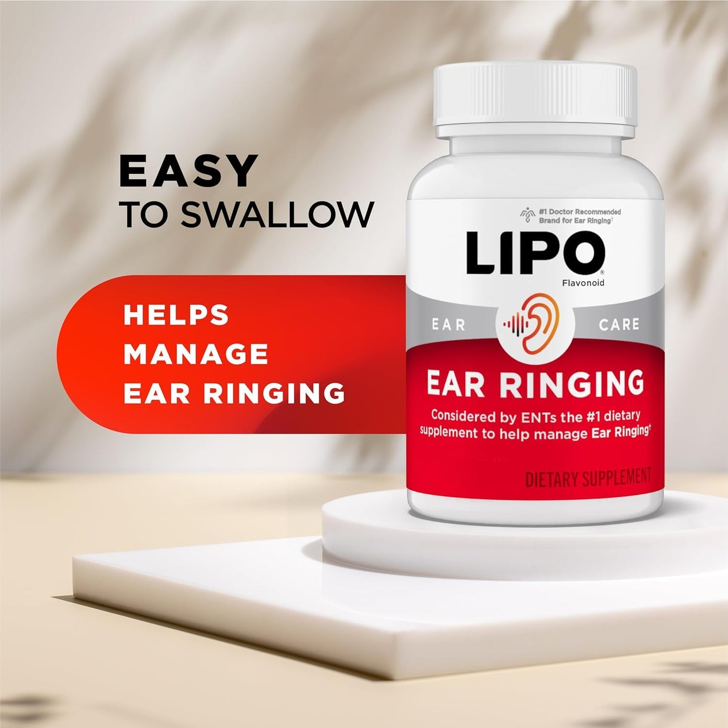 Lipo-Flavonoid Ear Ringing - Doctor-Recommended for Ringing Ears - Clinically Proven Lemon Bioflavonoid Complex with Vitamins C, B1, B2, B6, B12