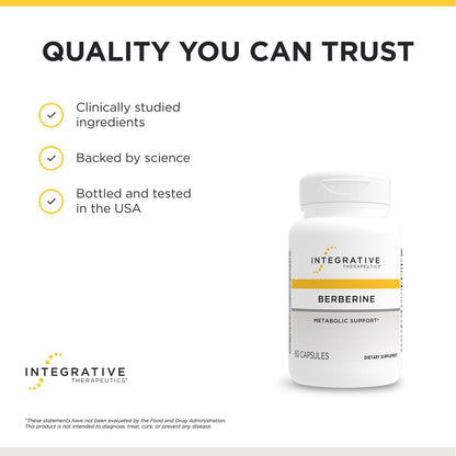 Integrative Therapeutics Berberine - Supports Metabolic Health & Cellular Energy Metabolism - Practitioner-Trusted Quality - Dairy-Free & Gluten-Free
