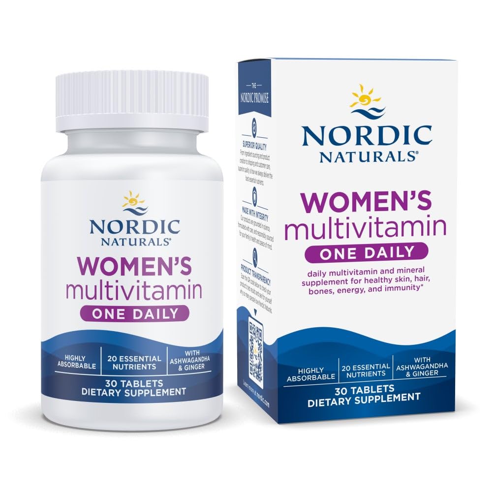 Nordic Naturals Women’s Multivitamin One Daily - Skin, Hair, Energy, & Bone Support - Immunity Supplement - 20 Essential Nutrients - 30 Tablets - 30 Servings Nordic NaturalsBuy Supplements Australia