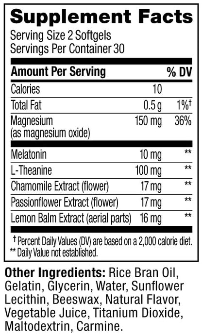 OLLY Ultra Strength Sleep Softgels, 10mg Melatonin, L-Theanine, Chamomile, Magnesium, Lemon Balm, Supports Deep Restful Sleep