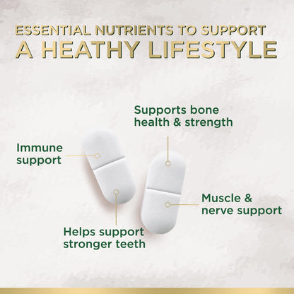 Calcium 1200 mg with Vitamin D3 - Per Serving - Bone Health Supplement - Vitamin D & Calcium Supplements for Women & Men - Bone Strength Support