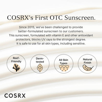 COSRX Vitamin E Vitalizing Sunscreen,SPF 50 Broad Spectrum Face Sunscreen, Lightweight