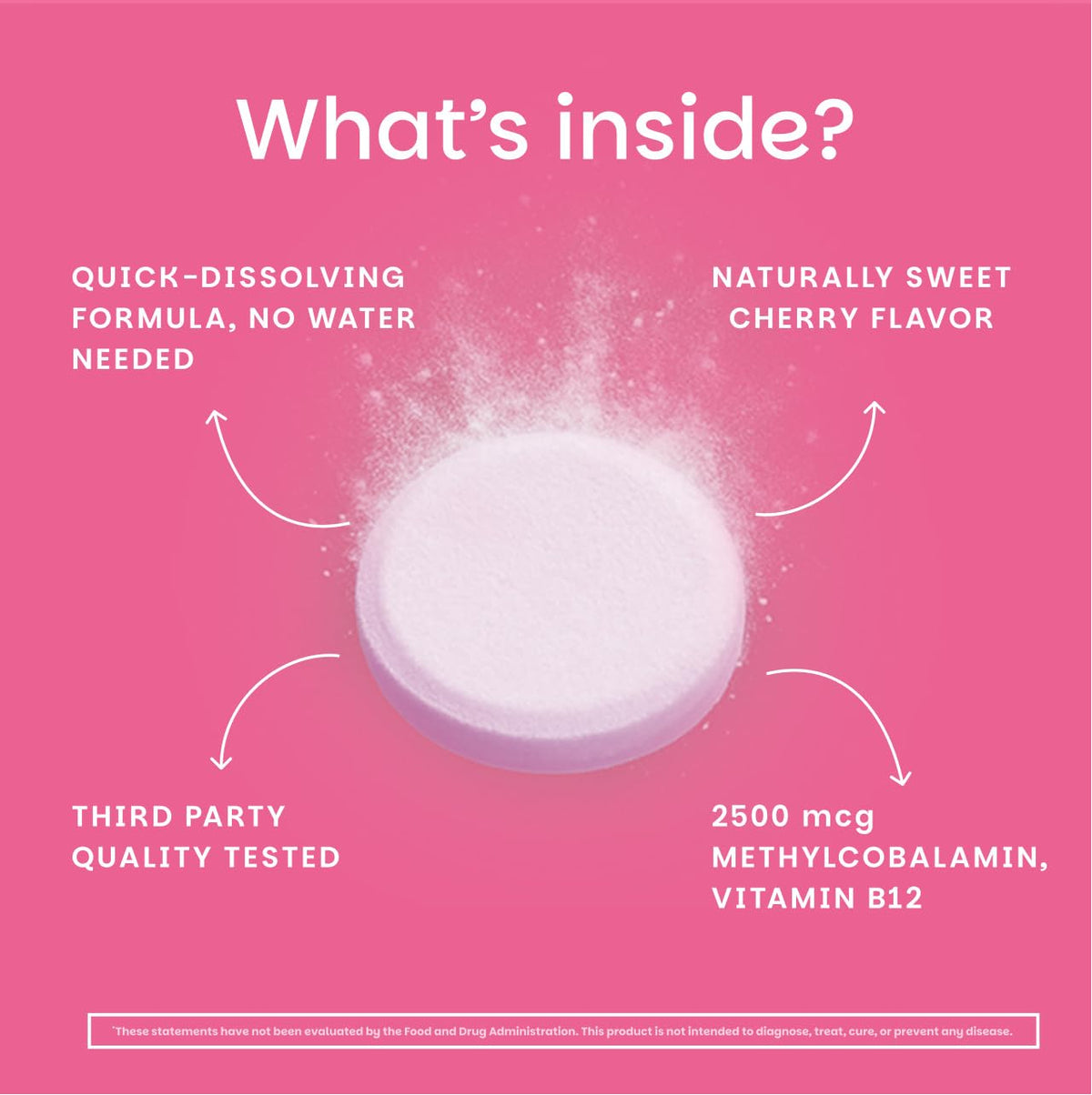 EZ Melts Dissolvable B12 2,500 mcg - Vitamin B12 for Energy & Immune Support - Non-GMO, Vegan & Gluten-Free