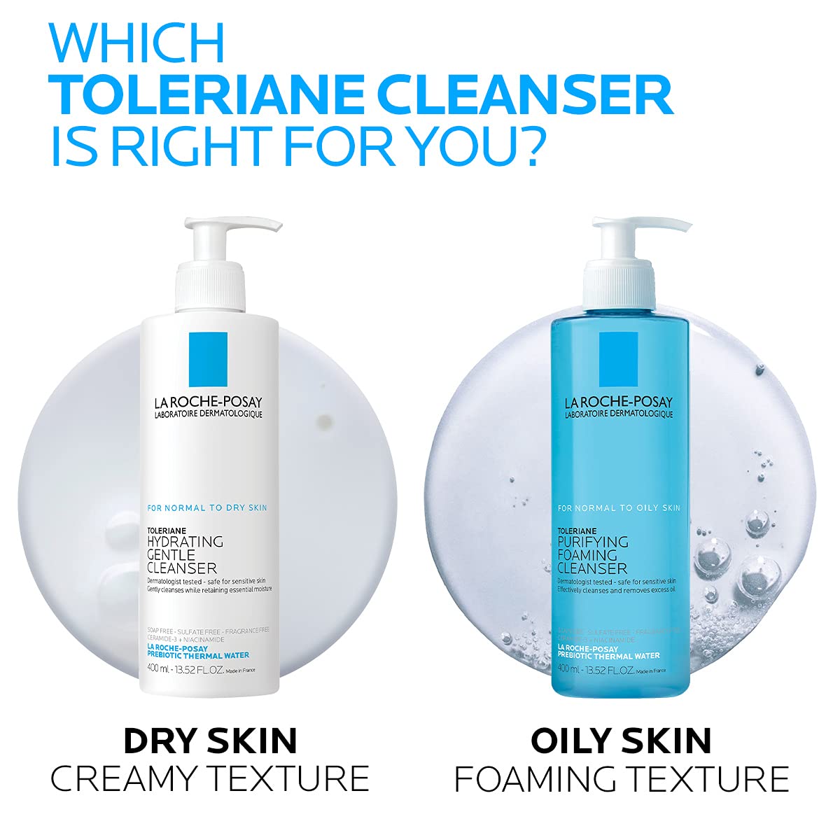 La Roche-Posay Toleriane Purifying Foaming Facial Cleanser, Oil Free Face Wash for Women & Men with Niacinamide + Ceramides