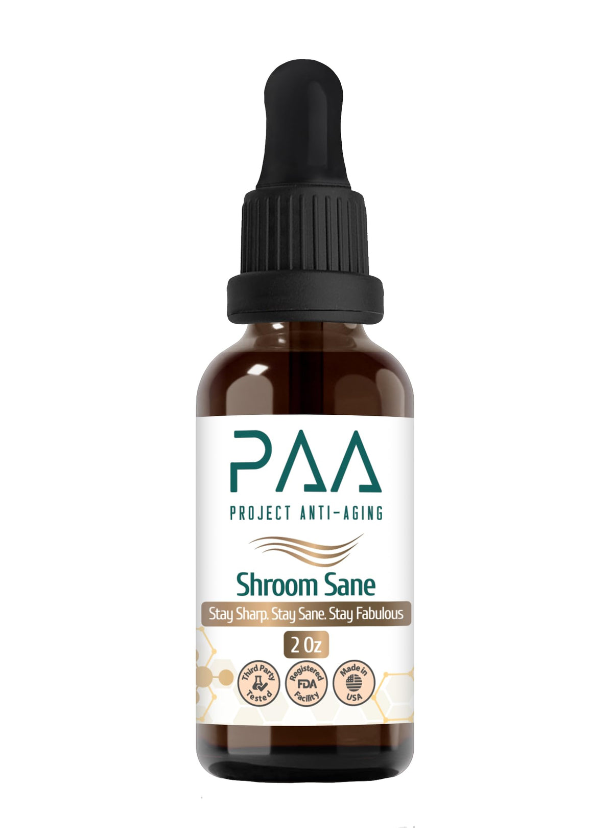 Project Anti-Aging Shroom Sane Liquid Drops with Lion’s Mane Mushroom Supplement Drops – 8 Mushroom Complex Tincture with Reishi, Cordyceps, Turkey Tail & Magnesium – USDA Organic, Vegan, Project Anti-AgingBuy Supplements Australia