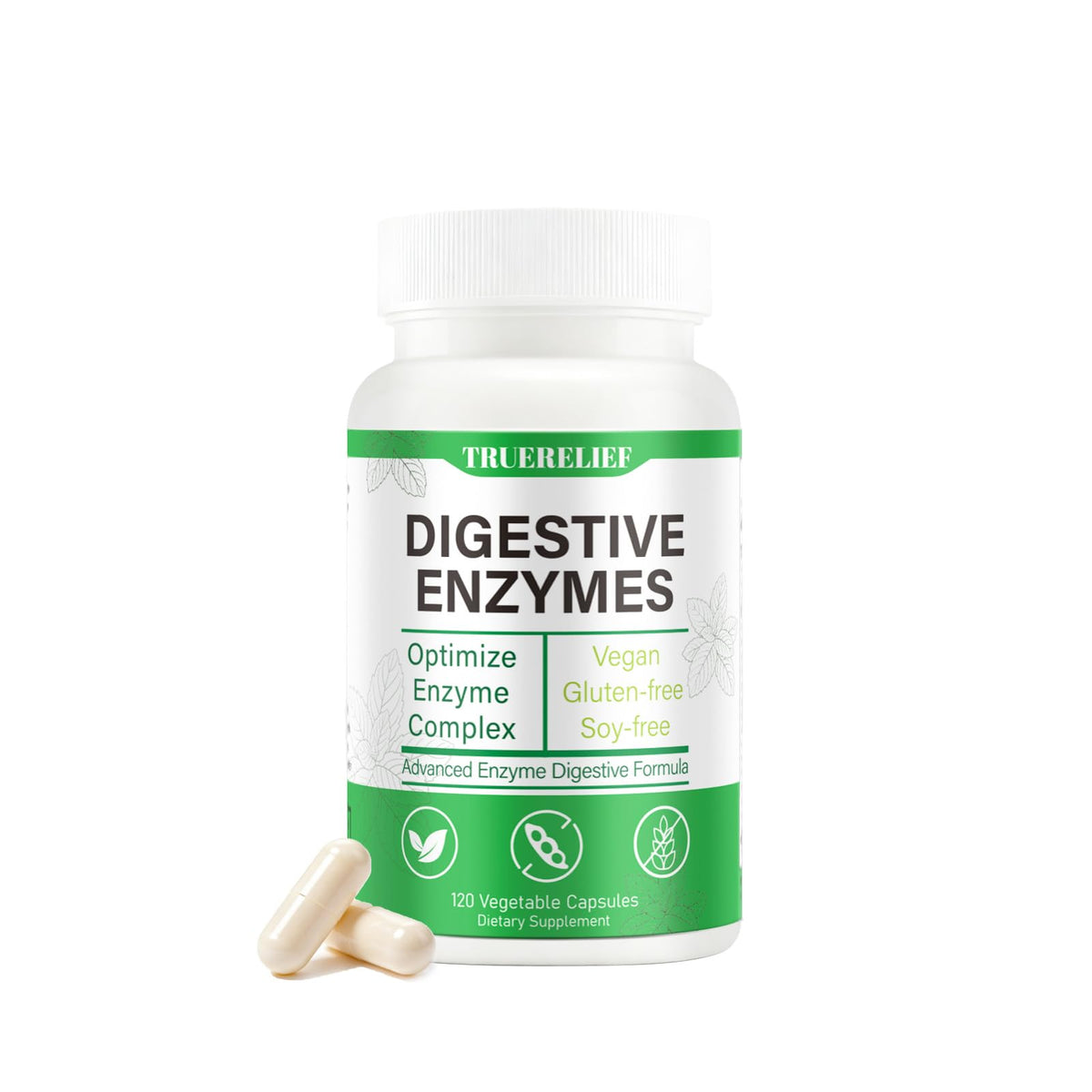 Complete Digestive Enzymes Supplement for Gut Health & Bloating Relief - Enhanced with Lipase Amylase Bromelain for Protein Carb