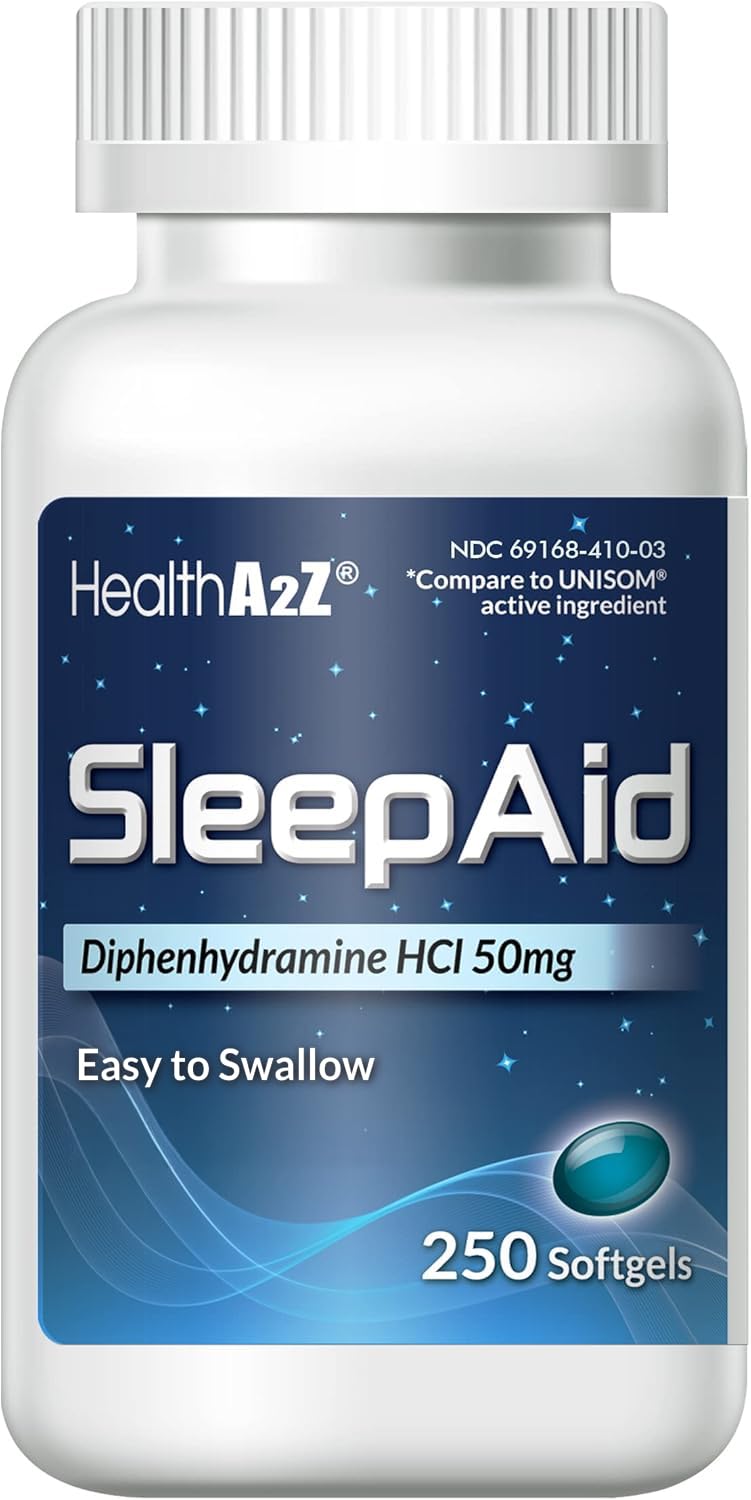 HealthA2Z Sleep Aid, Diphenhydramine Softgels, 50mg, Supports Deeper, Restful Sleeping (250 Counts) HealthA2Z buy supplements Au