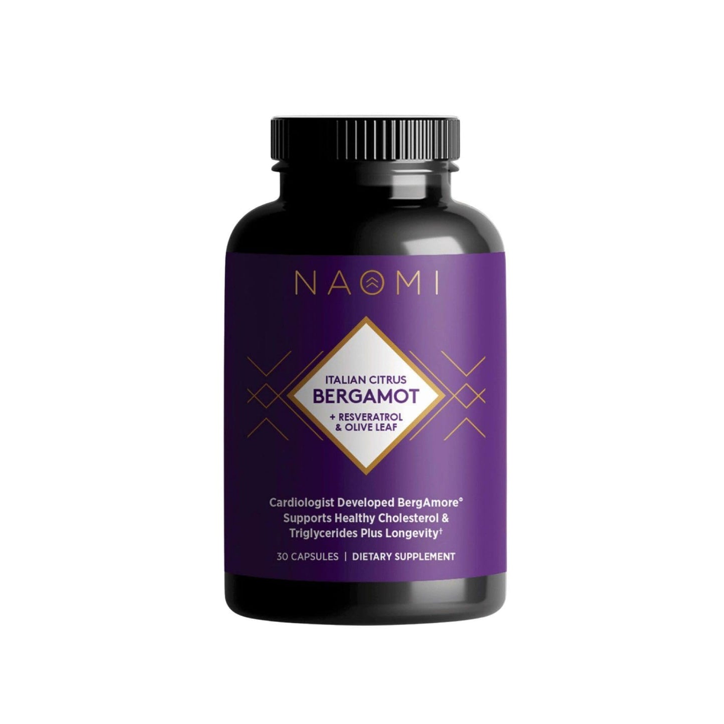 NAOMI Italian Citrus Bergamot 500mg + Resveratrol, Award-Winning Cardiologist Dvlpd, Supports Normal Cholesterol & Healthy Cellular Function, 7 Key Polyphenols