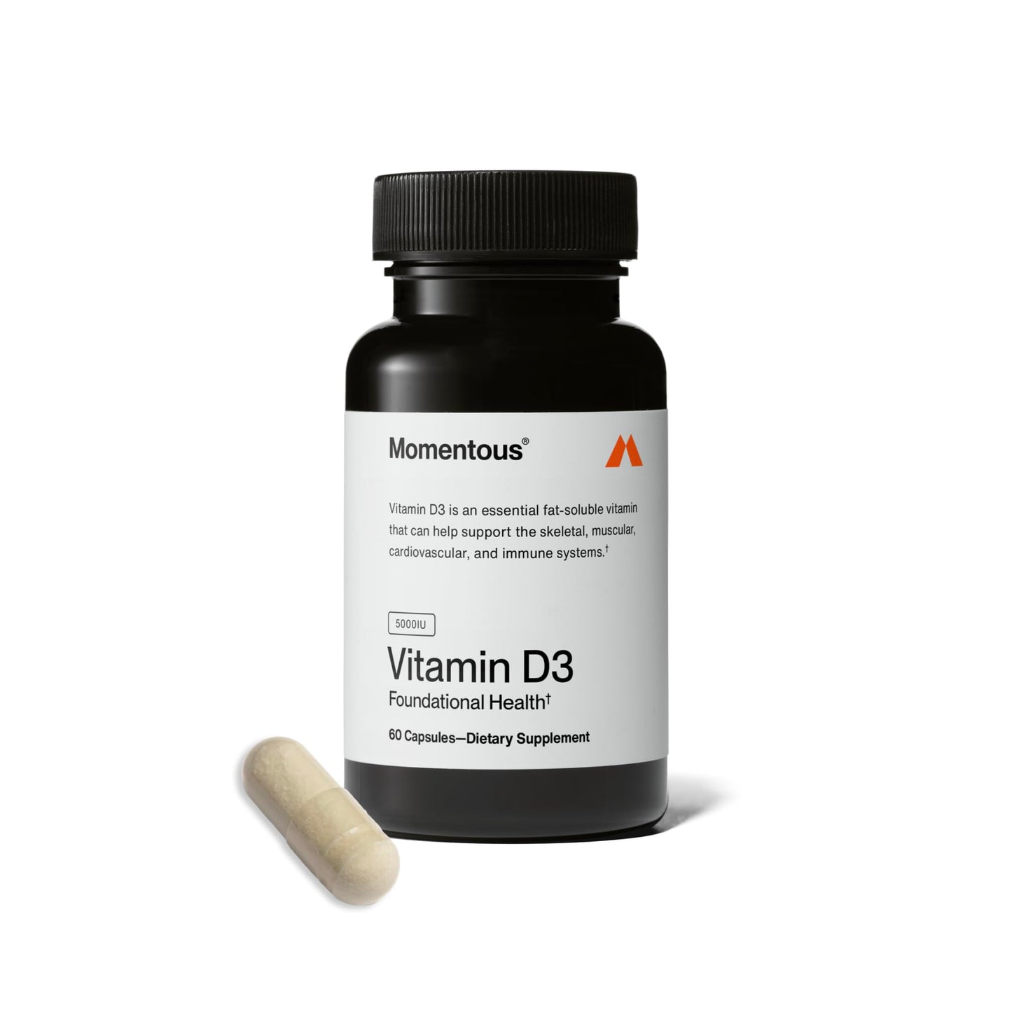 Momentous Vitamin D3 Supplement - 5,000 IU Capsules for Foundational Health Support - NSF Certified for Sport - Gluten Free - 60 Servings Momentous buy supplements Au