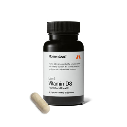 Momentous Vitamin D3 Supplement - 5,000 IU Capsules for Foundational Health Support - NSF Certified for Sport - Gluten Free - 60 Servings Momentous buy supplements Au