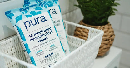 Pura Flushable Hemorrhoid Wipes XL, 48 Count, Medicated with Cooling Witch Hazel, Aloe & Coconut Oil, Fast Relief, Fragrance-Free, 100% Plastic-Free PuraBuy Supplements Australia
