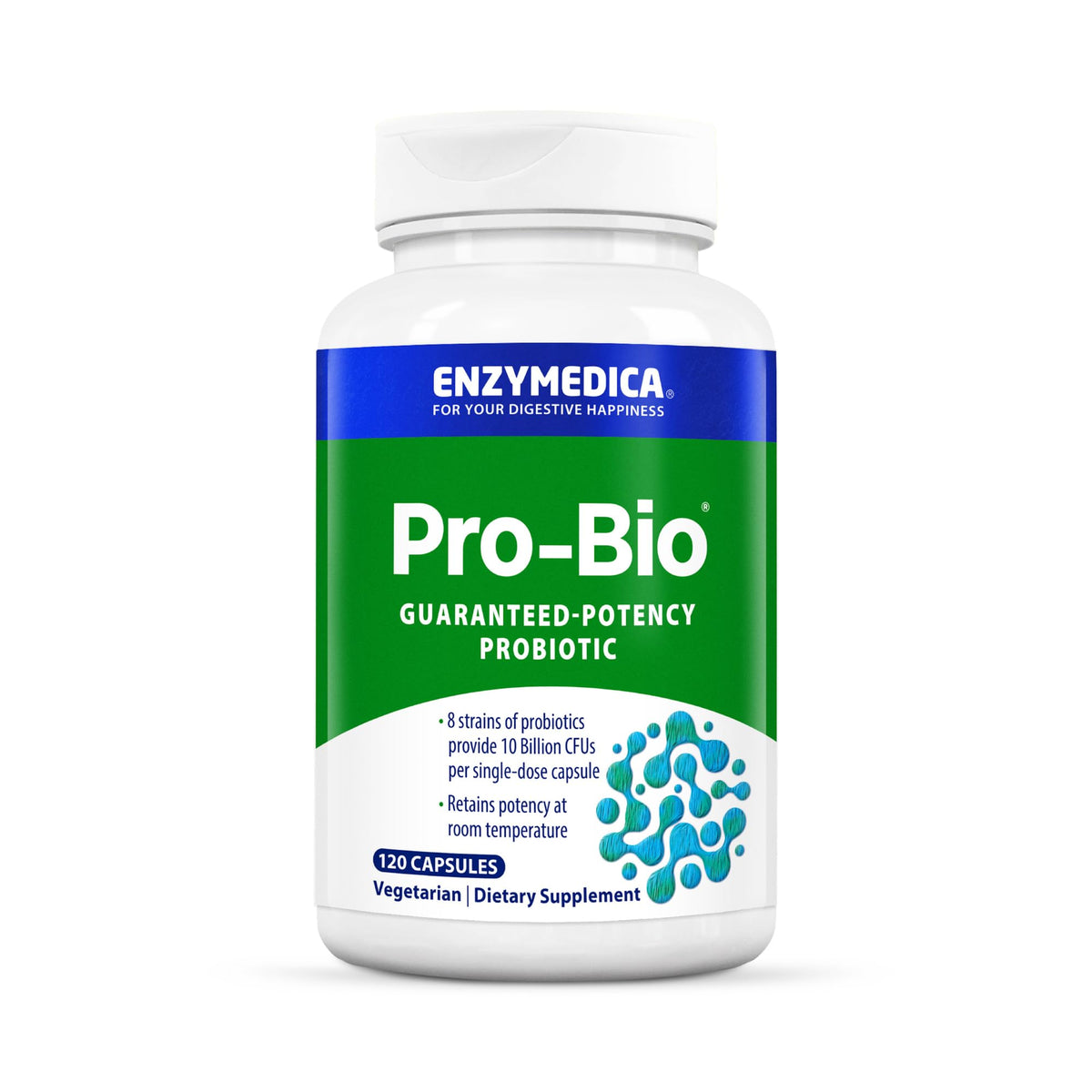 Enzymedica Pro-Bio Probiotic Supplement for Digestive & Gut Health - Daily Probiotic Capsules for Women & Men, 10 Billion CFU, Helps Reduce Gas & Bloating,
