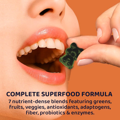 ROOTI Greens + Superfoods Gummies for Adults – 7-in-1 Whole Food Supplement, Spirulina, Lion’s Mane, Probiotics, Fiber & Digestive Enzymes Vegan, Sugar-Free,