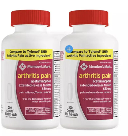 Compare to Tylenol Arthritis Pain Active Ingredient. - Member's Mark - Arthritis Pain Reliever, Extended Release, Acetaminophen 650 mg, 400 CapletsQ MEMBER´S MARKBuy Supplements Australia