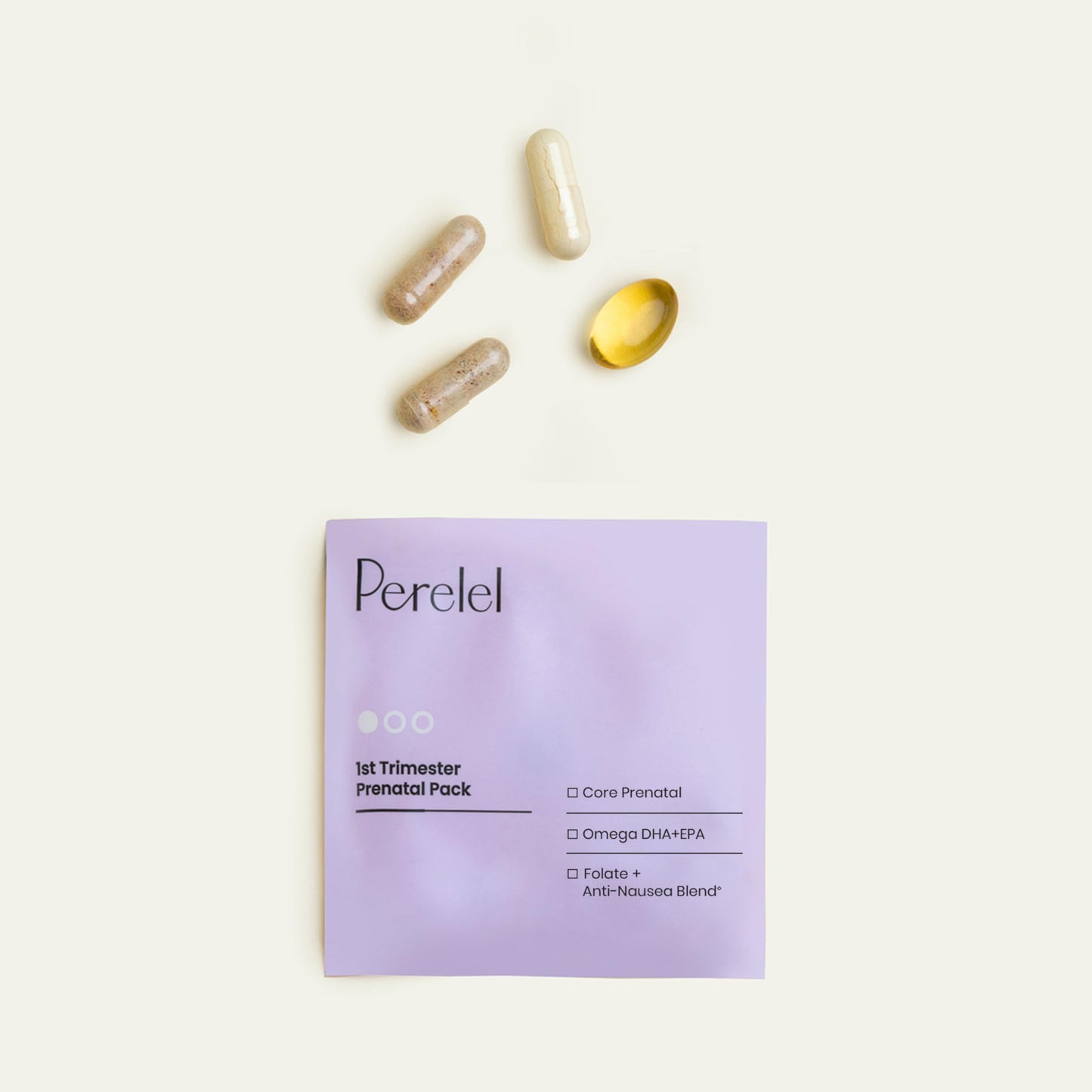 Perelel 1st Trimester Prenatal Pack, Multivitamin with Folate, Vitamin D, Omega 3, Iron & Ginger, Nutritional Support for Early Pregnancy