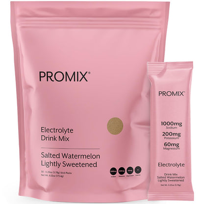 ProMix Nutrition Electrolytes Powder Hydration Packets - Himalayan Pink Salt, Magnesium, Potassium, Vitamin C - Salted Watermelon,