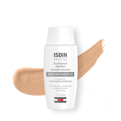ISDIN Eryfotona Ageless SPF 50 (1.7 Fl Oz) | Tinted Mineral Sunscreen for Face with Zinc Oxide | Anti-Aging Sunscreen with DNA Repairsomes & Vitamin E