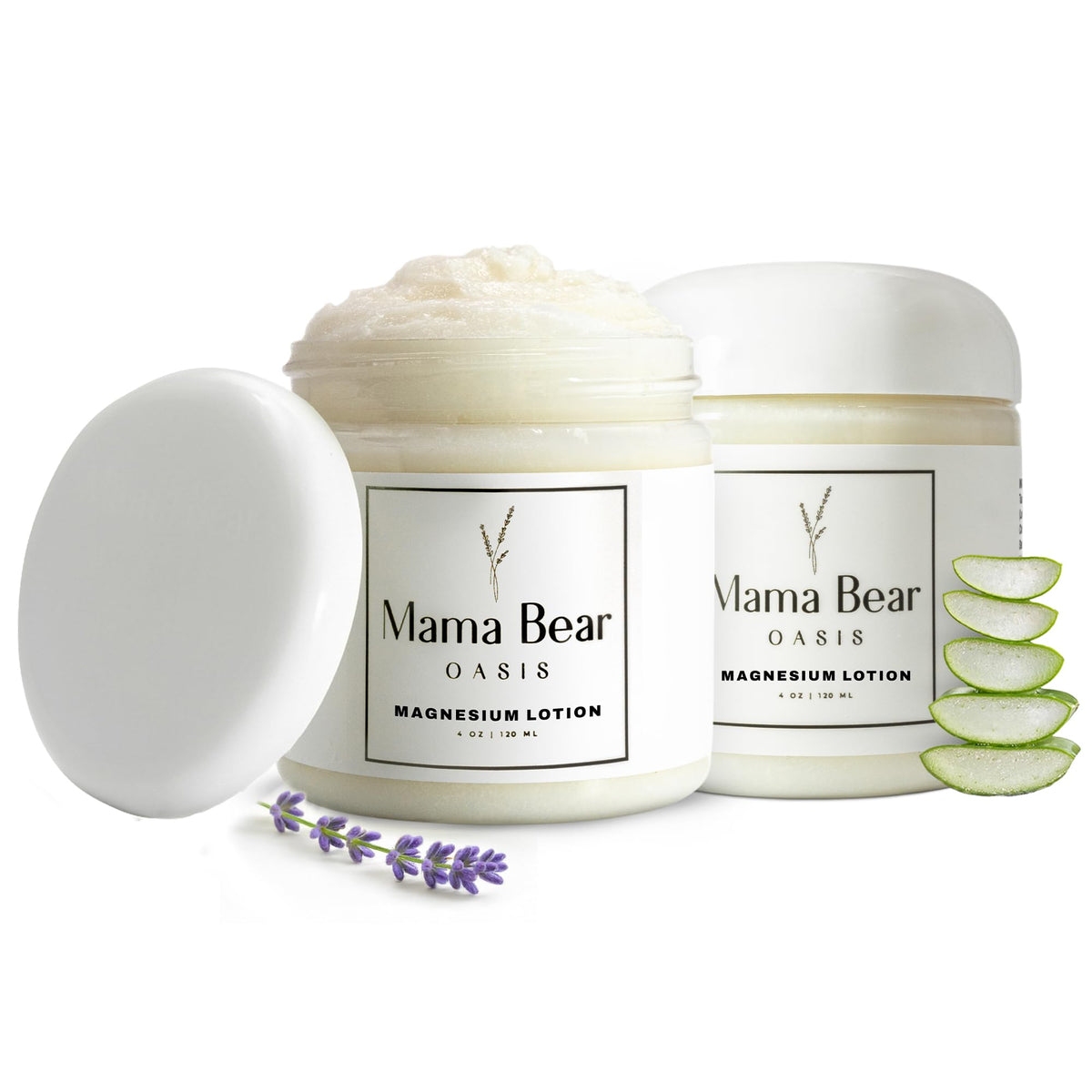 Mama Bear Oasis Lotion - Magnesium Cream - Lavender Magnesium Lotion for Foot, Hands, Legs, Toes Includes Arnica, Vitamin B6, Aloe Vera, MSM (Pack of 2) Mama Bear OasisBuy Supplements Australia