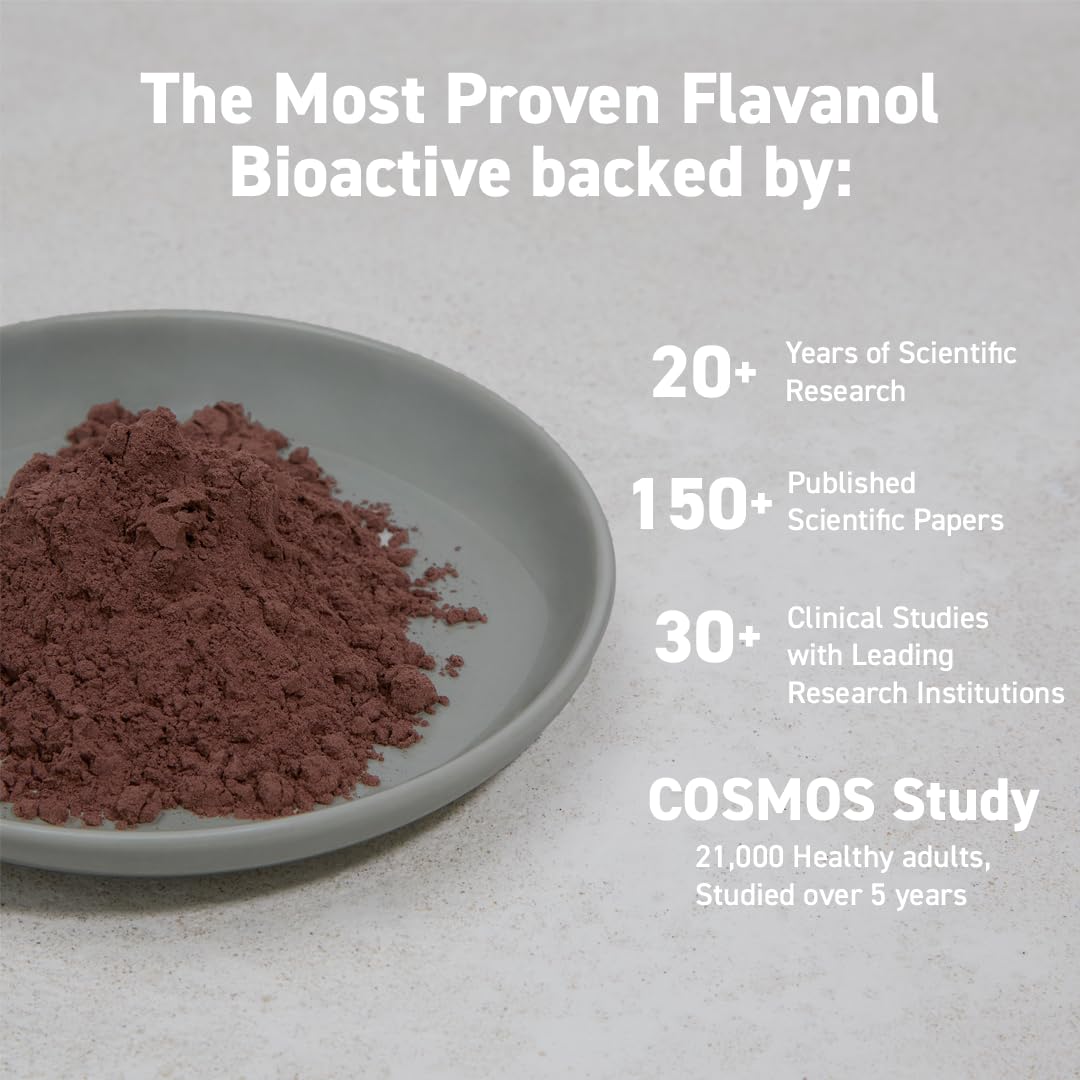 CocoaVia Cocoa Flavanols 500mg, High Flavanol Cocoa Powder, Support Heart and Brain Health, Boosts Nitric Oxide, Circulation, Preworkout, Travel-Friendly, Vegan, Dark Chocolate, 15 Single Serve Sticks