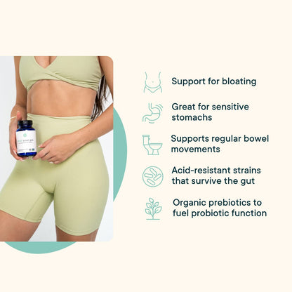 Ora Organic Probiotics with Prebiotics for Digestive Health 16 Billion CFU - Trust Your Gut - Strains - Acidophilus Lactobacillus Breve Bifidum Lactis