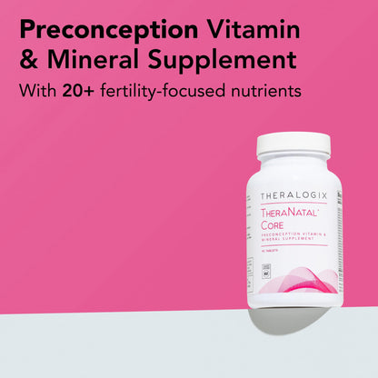 Theralogix TheraNatal Core Preconception Vitamin Supplement - 90-Day Supply - Prenatal Vitamins & Fertility Supplement for Women with Folate, Vitamin D3