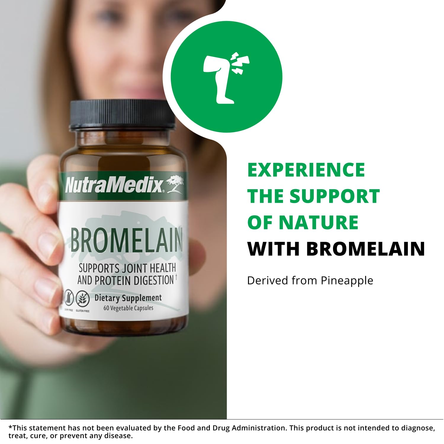 NutraMedix Bromelain Supplements - Proteolytic Enzymes from Pineapple Stems + Bromelain 1,000mg - Designed to Offer Digestion, Exercise and Joint Support - Gluten, Soy and Dairy-Free (60 Capsules) NutraMedix buy supplements Au