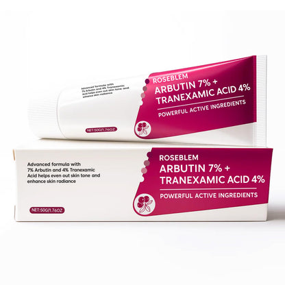 Roseblem Arbutin 7% + Tranexamic Acid 4% Face Cream for Dark Spots & Uneven Skin Tone