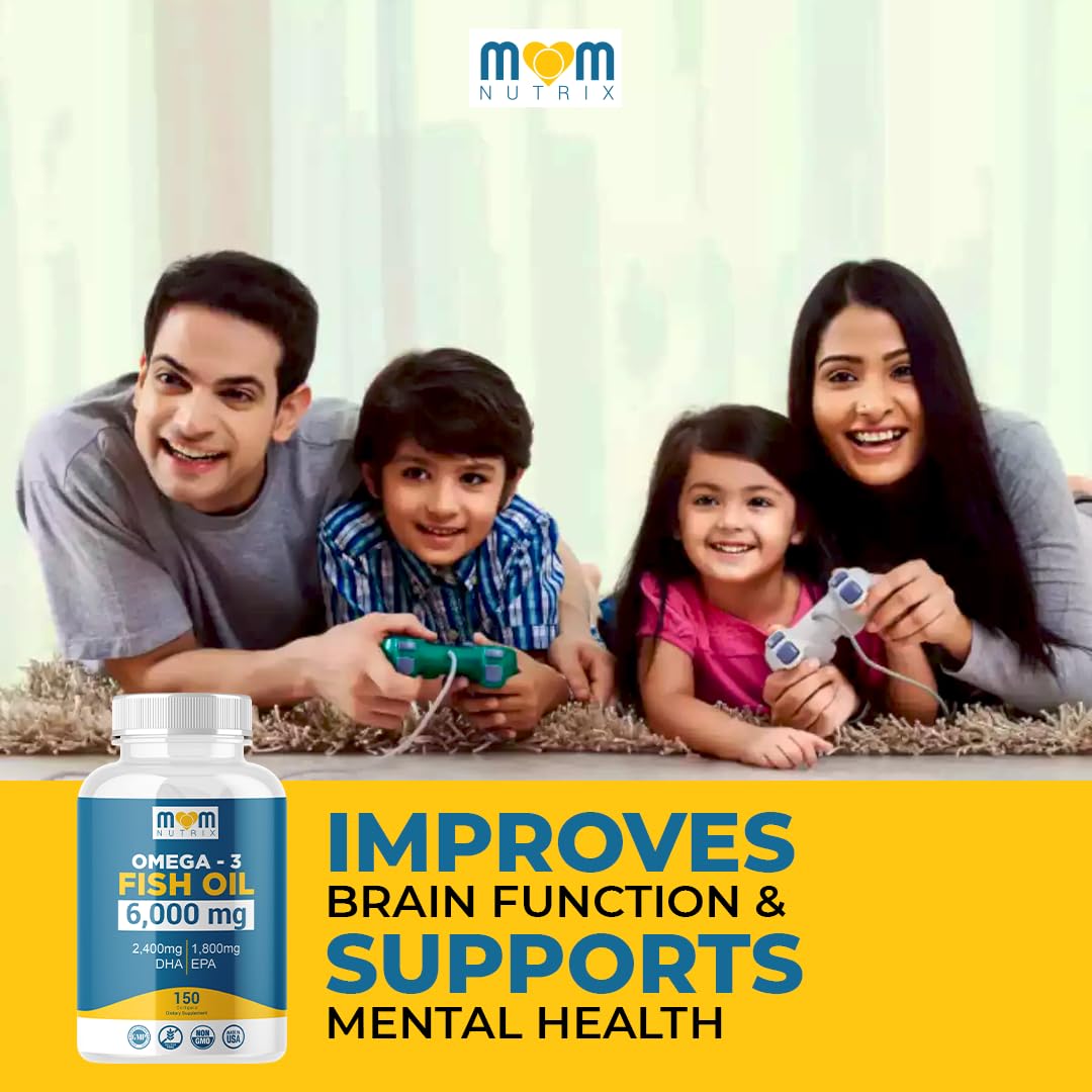 Omega 3 Fish Oil with Maximum EPA DHA - Supports Brain, Liver, Heart & Immunity - Made in The USA - 150 Softgels MOM NUTRIXBuy Supplements Australia