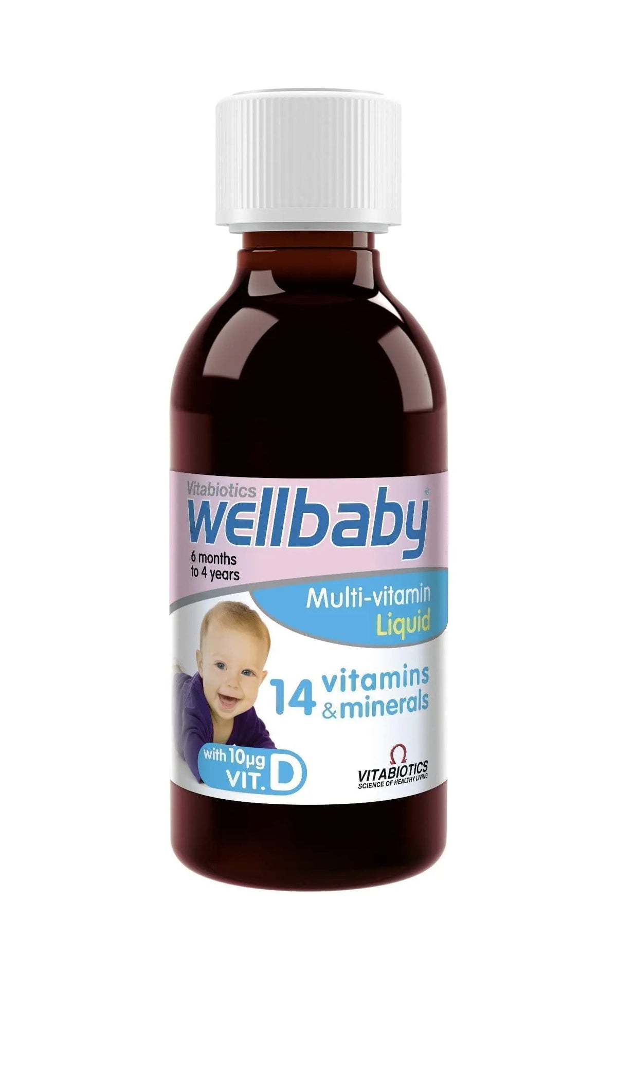 Vitabiotics Wellbaby Multi-Vitamin Liquid - Immune System Multivitamin for Infants and Babies Ages 6 Months to 4 Years - 150mL WELLBABY