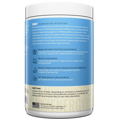 TrueFit High Fiber Protein Powder, Grass-Fed Whey Meal Replacement Shake with Prebiotics, Probiotics, & Organic Superfoods, Keto Friendly, Gluten Free