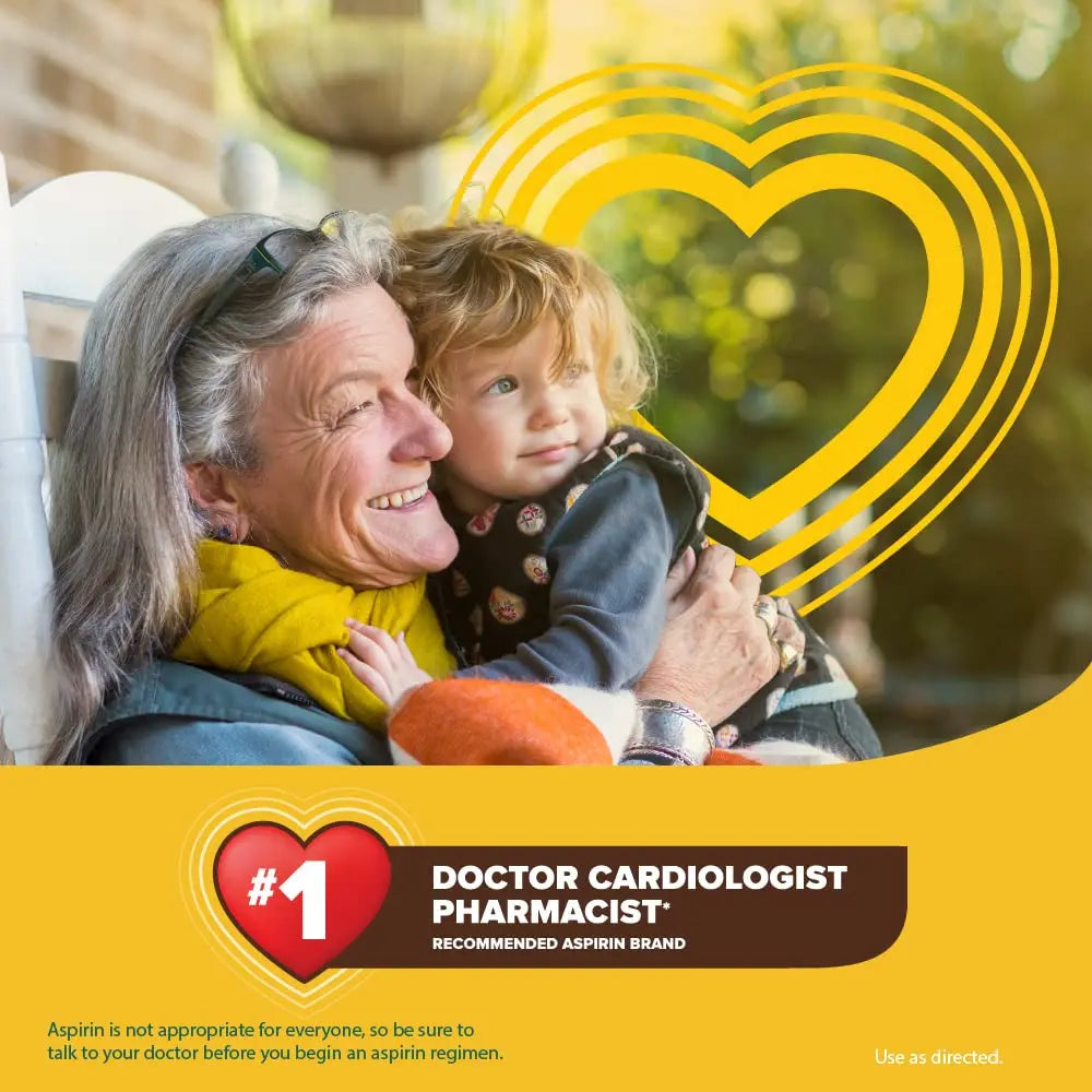 Bayer Aspirin Low Dose 81 mg, Enteric Coated Tablets, Doctor Recommended, Secondary Prevention of Cardiovascular Disease, 300 Safety Coated Tablets (Packaging may vary) BayerBuy Supplements Australia