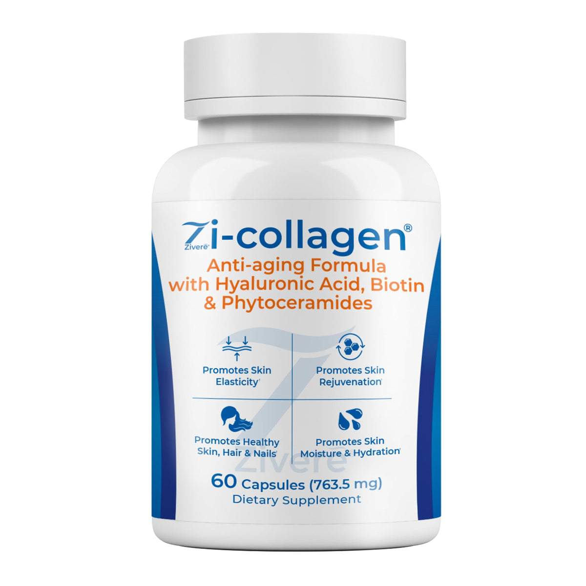 Zi-Collagen Marine Collagen Capsules for Skin, Hair & Nails Support – with Phytoceramides, Hyaluronic Acid, Biotin & Vitamins A C D3 E – 60 Capsules Zivere buy supplements Au