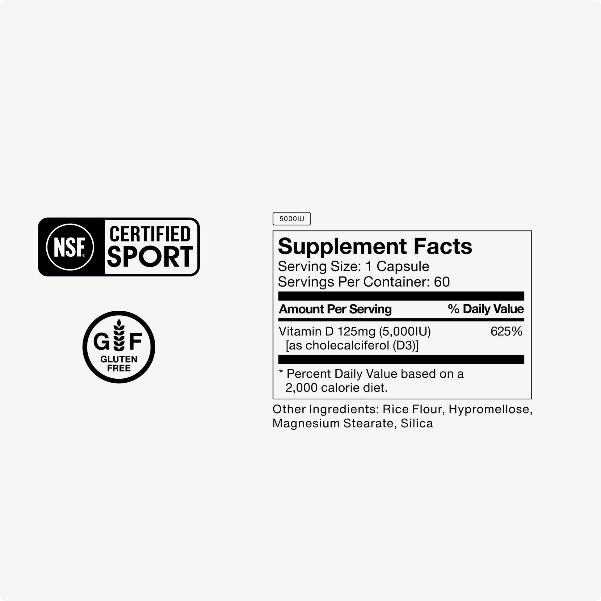 Momentous Vitamin D3 Supplement - 5,000 IU Capsules for Foundational Health Support - NSF Certified for Sport - Gluten Free - 60 Servings Momentous buy supplements Au