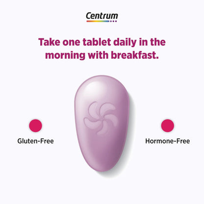 Centrum Complete Multivitamin Supplement + Hot Flash Support Menopause Support Tablets, with Clinically Studied geniVida, 30 Count Centrum