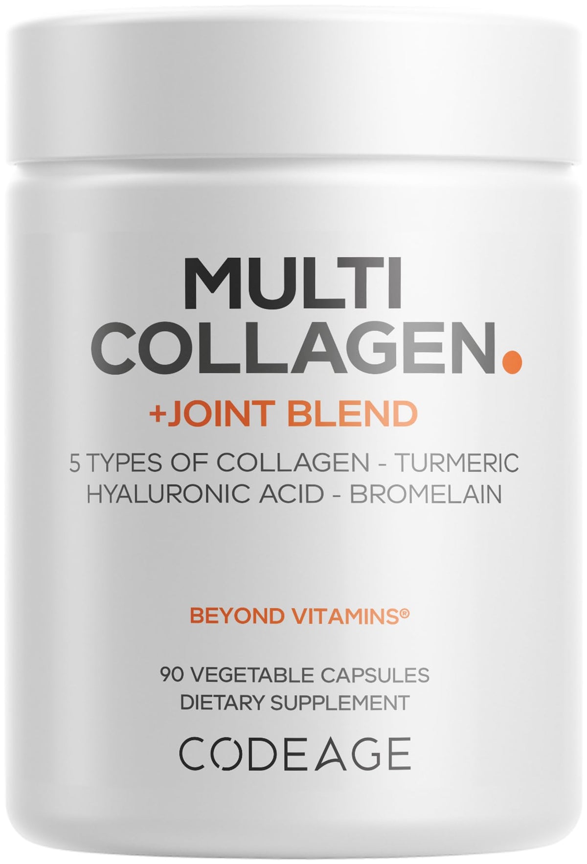 Codeage Multi Collagen Protein + Joint Blend Supplement, Hyaluronic Acid, Bromelain, Turmeric, Ginger, Boswellia, Astaxanthin - Hydrolyzed Bovine Collagen - 5 Collagen Types - Non-GMO - 90 Capsules CodeageBuy Supplements Australia