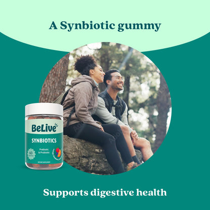 BeLive Synbiotics - Probiotic & Prebiotic Fiber Gummies – High Strength Inulin (3g), Dietary Fiber Supplement, Digestive Support for Kids & Adults