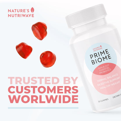 Nature’s NutriWave PrimeBiome Probiotic Gummies – Plant-Based Blend with Inulin, Lion’s Mane, Ginger & More– Non-GMO, No Stimulants, GMP Certified – 30 Gummies, 3 Month Supply Nature’s NutriWaveBuy Supplements Australia