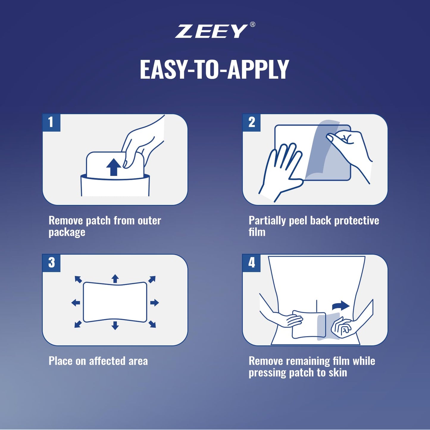 ZEEY 5% Menthol Overnight Pain Relief Patches, French Lavender Oil Pain Patch for Back, Knee, Neck, Shoulders, Joints, Muscle Soreness, Fast Acting, Topical Analgesic, Gel Patch, 3.94" x 2.76", 5Ct ZEEYBuy Supplements Australia